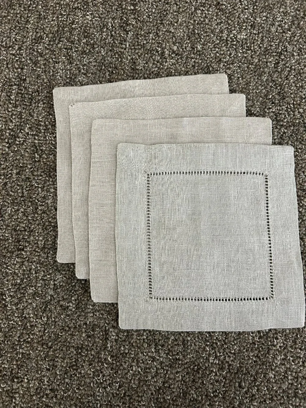Set/4 Grey Cocktail Napkins
